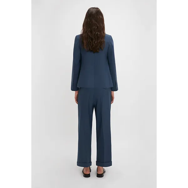 Victoria Beckham Shrunken Double Breasted Blazer Heritage Blue