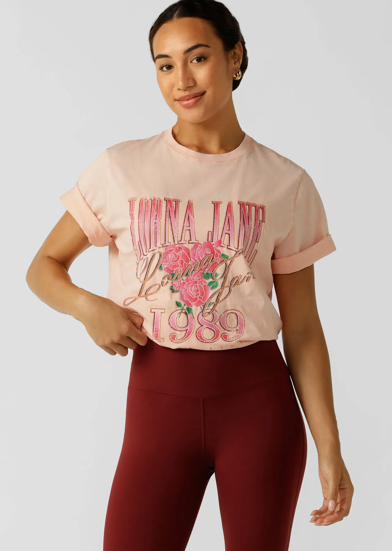 Vintage Rose Relaxed Tee | Short Sleeve | Lorna Jane Australia