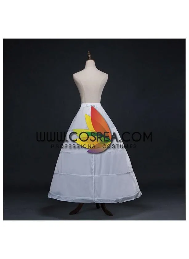 White 4 Tier Standard Wired Elastic Waist Petticoat