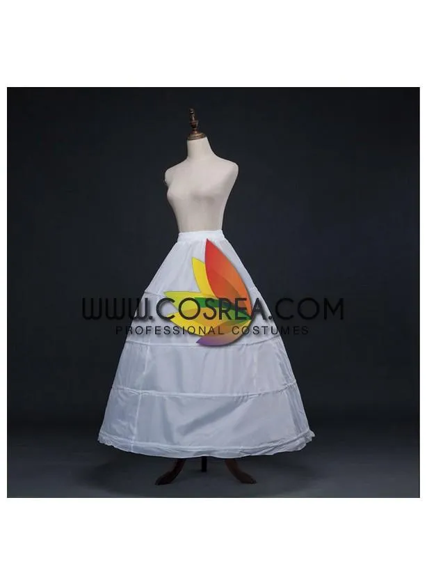 White 4 Tier Standard Wired Elastic Waist Petticoat