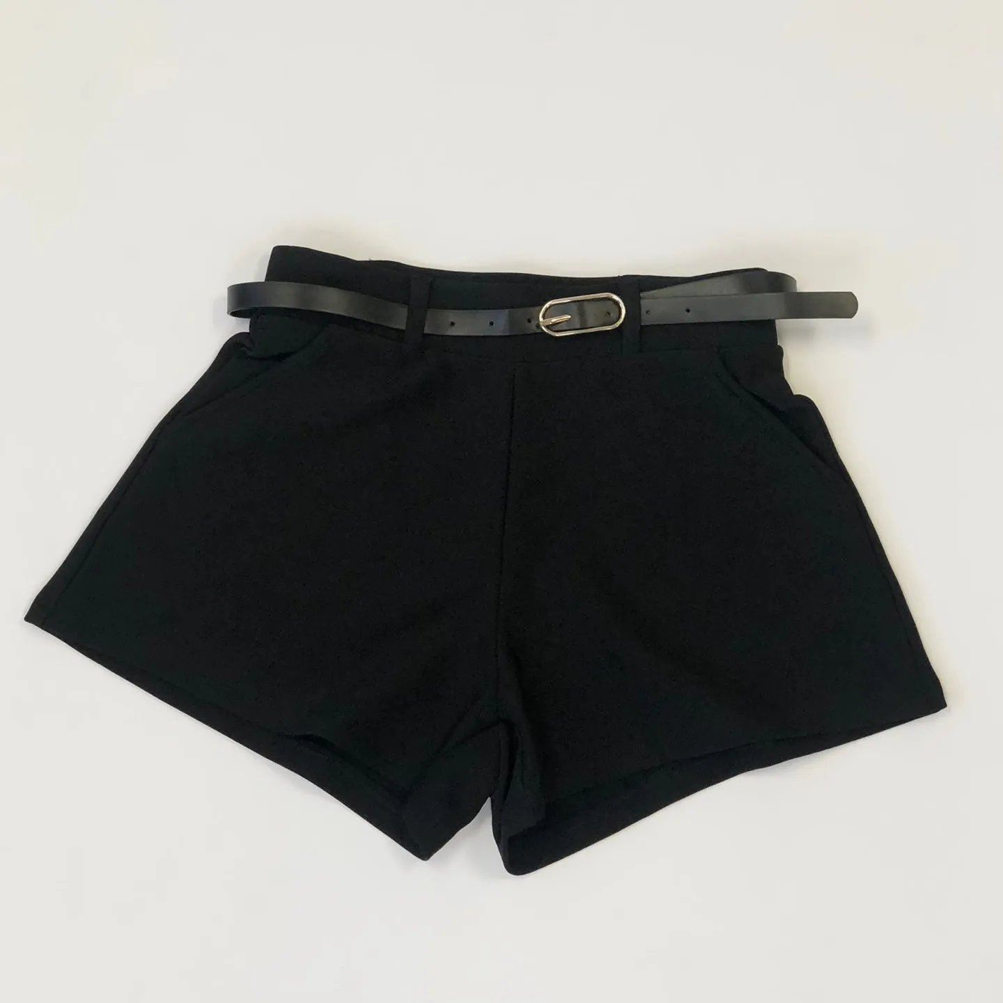 Women Belt High Rise Shorts