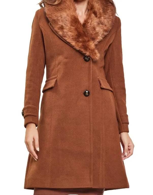 Women Coat Cinnamon Color