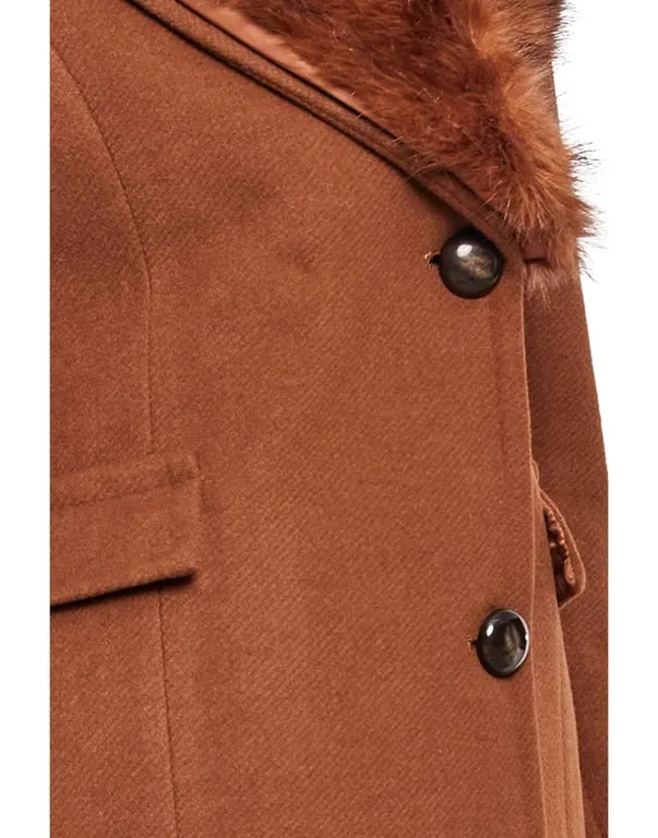 Women Coat Cinnamon Color