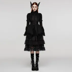 Women's Gothic Stand Collar Layered Coat