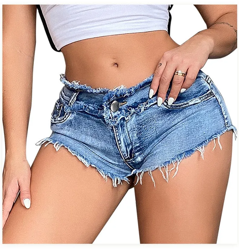 Women's Summer Beach Style Polyester Solid Elastic Low Waist Shorts