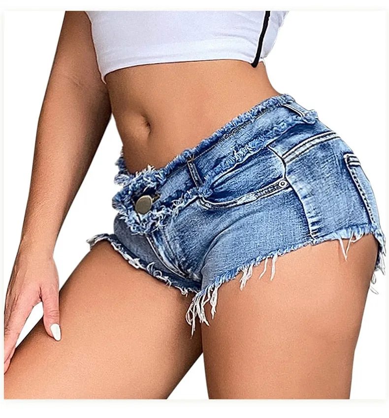 Women's Summer Beach Style Polyester Solid Elastic Low Waist Shorts